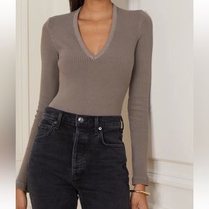 Beige Agolde Tavi Bodysuit in size small. Never worn with tags